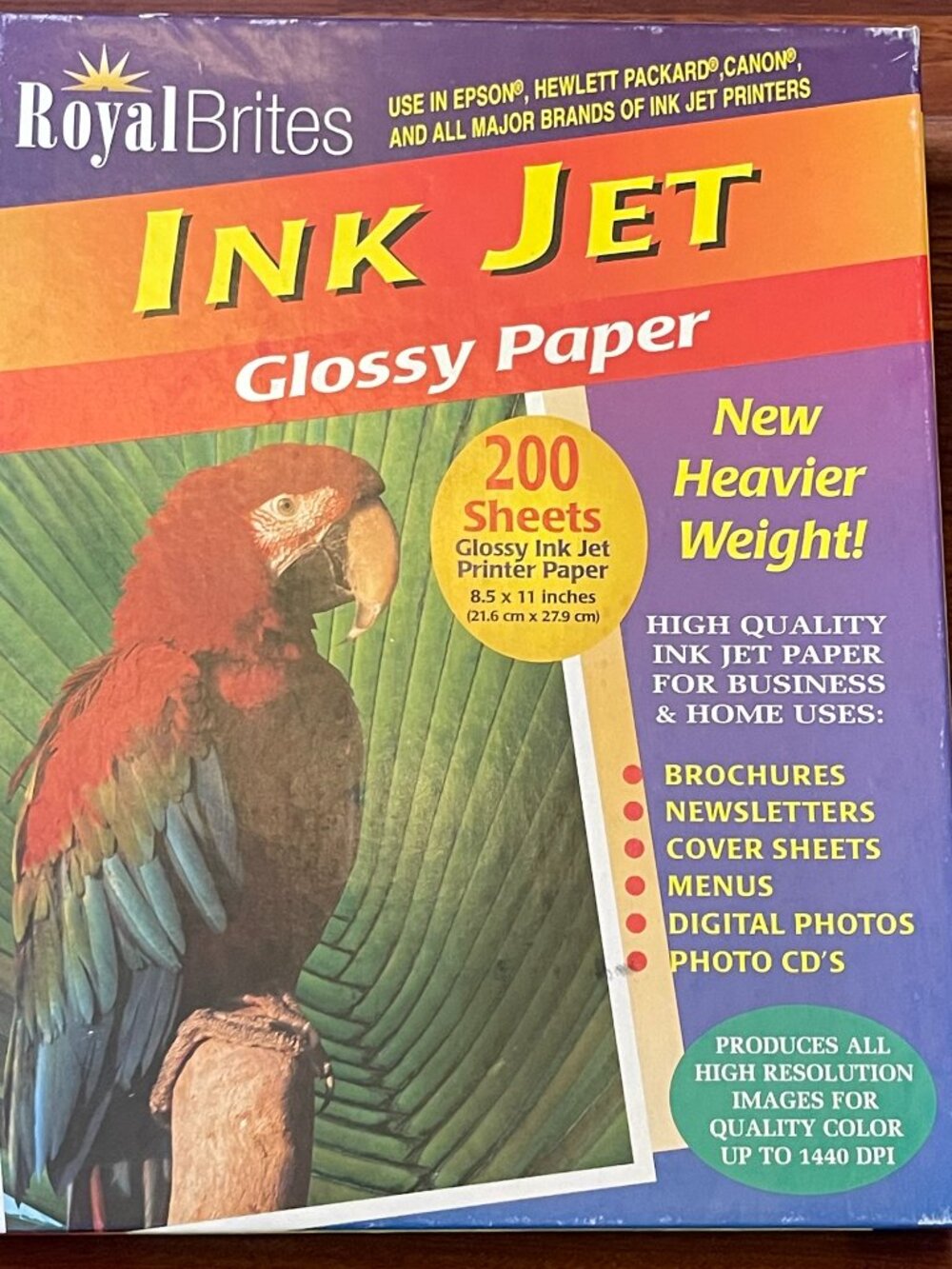 Royal Brites Glossy Photo Paper Sheets (145) 8.5 x 11 Fit Ink Jet Printers-Open